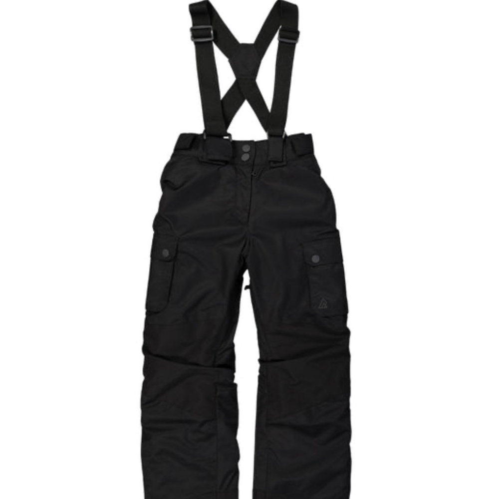 RIPZONE COCO INSULATED BLACK SNOW PANTS WITH REMOVABLE SUSPENDERS YOUTH SMALL